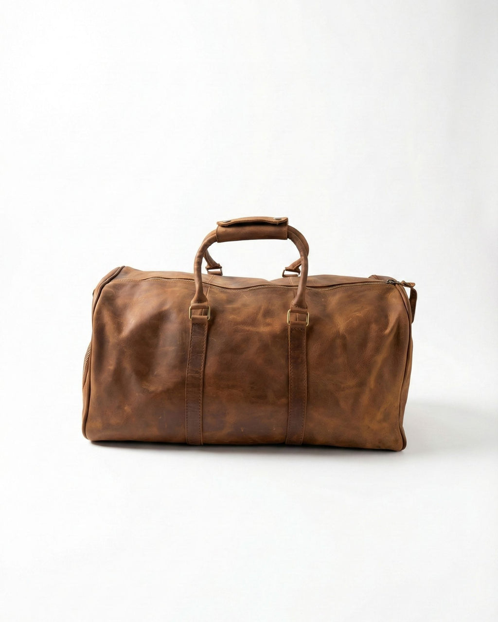 100% Genuine Brown Leather Travel bag.