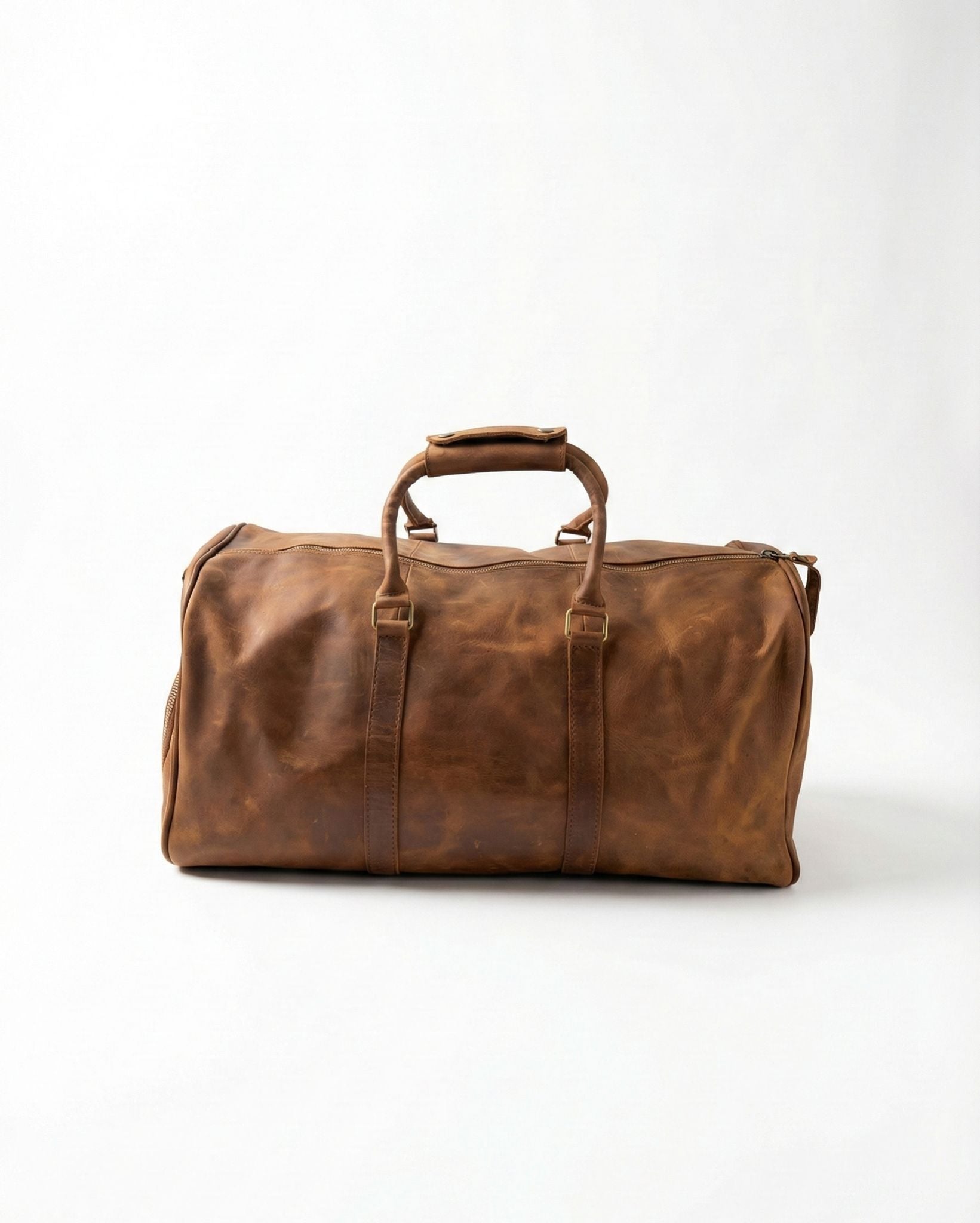 100% Genuine Brown Leather Travel bag.