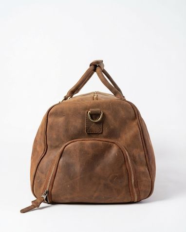 100% Genuine Brown Leather Travel bag.