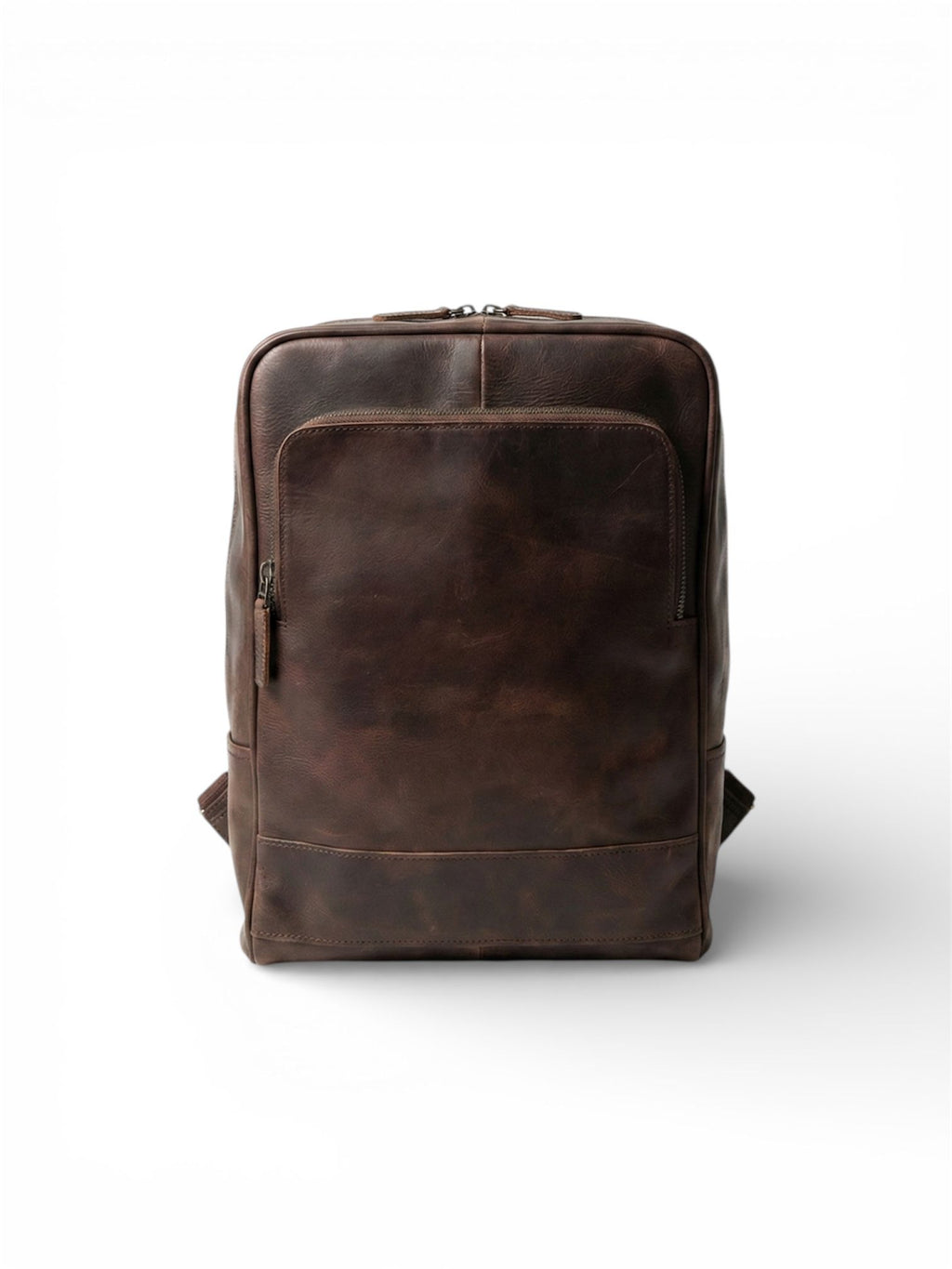 100% Genuine Dark Brown Leather Backpack.