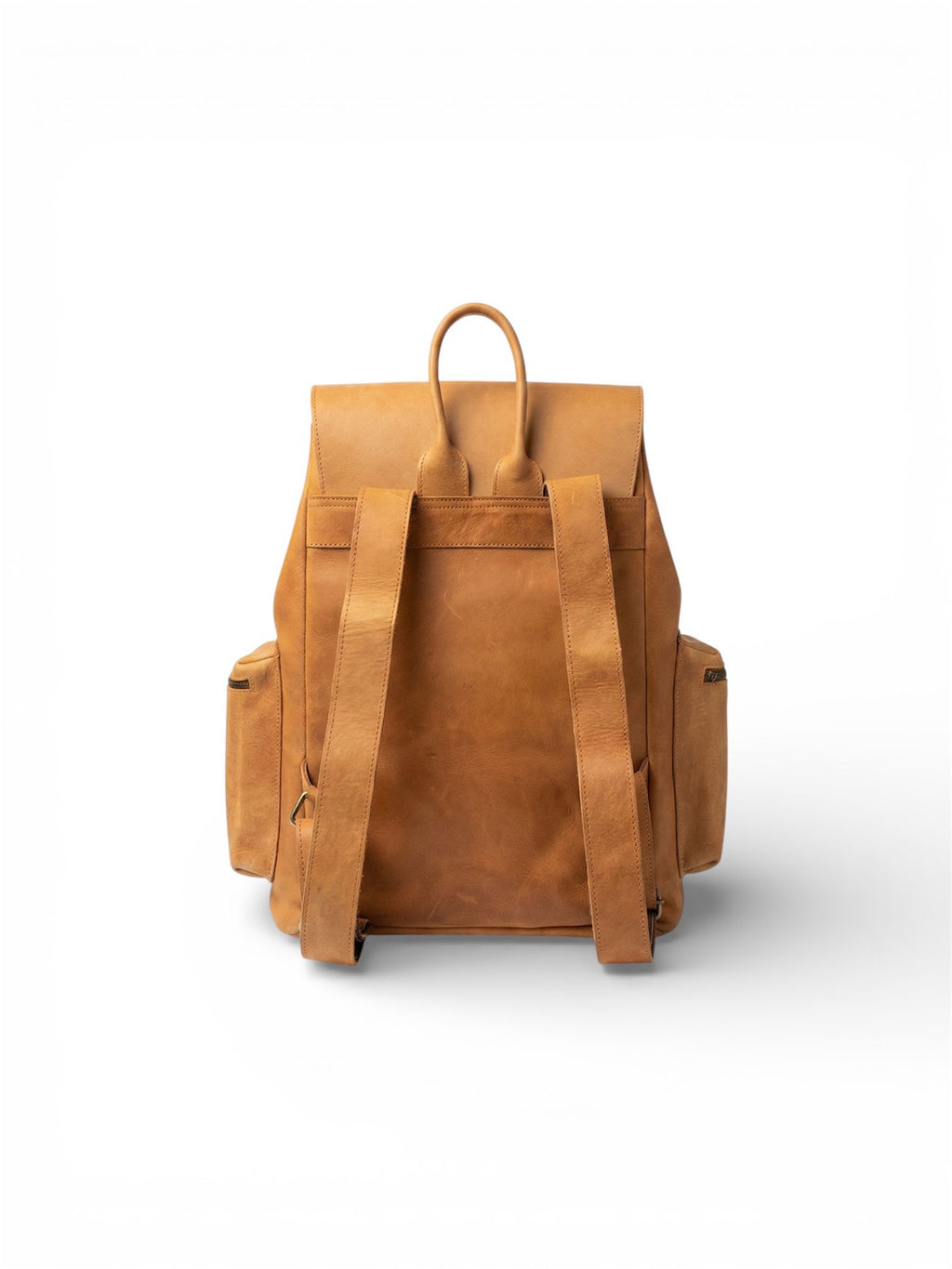 100% Genuine Light Brown Leather Backpack.