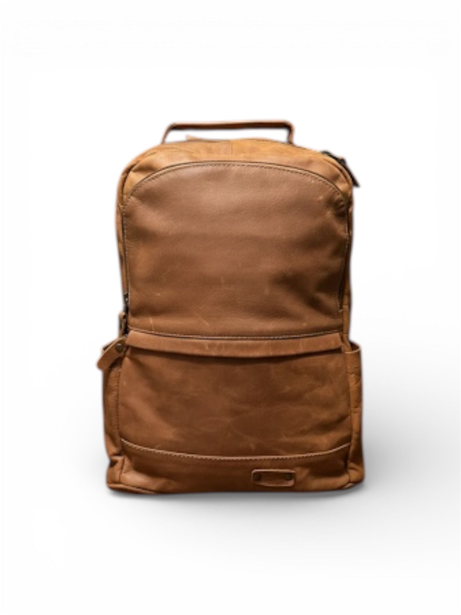 100% Genuine Brown Leather Backpack.