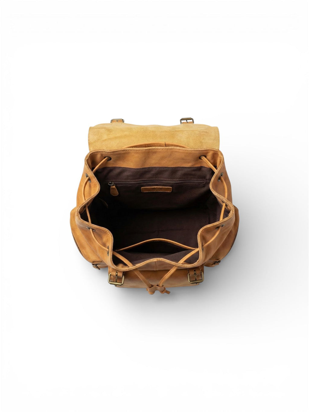 100% Genuine Light Brown Leather Backpack.