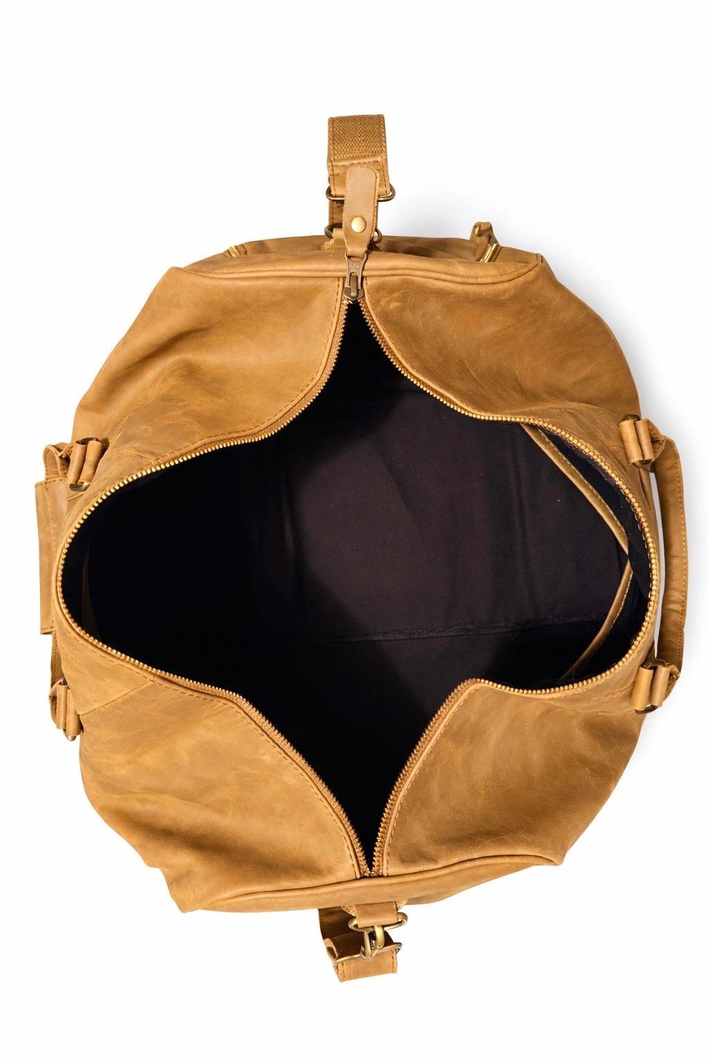 100% Genuine Brown Leather Travel bag.